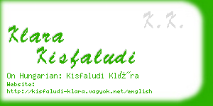 klara kisfaludi business card